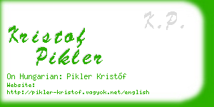 kristof pikler business card