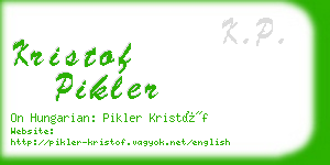 kristof pikler business card
